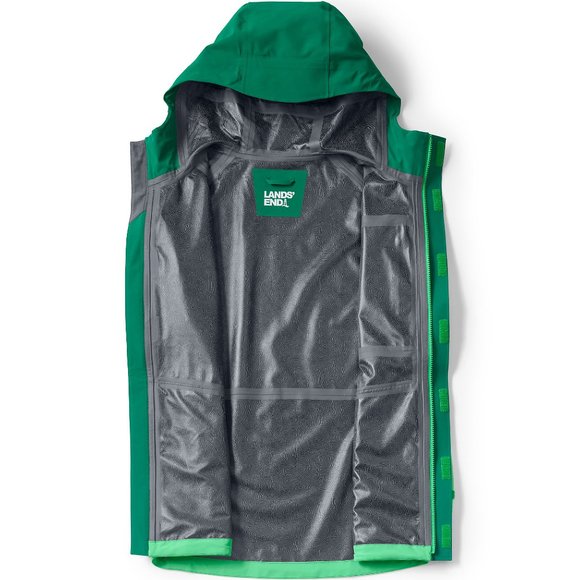 Land's Mens Waterproof Packable Rain Jacket Green Rain coat windbreaker size L - Picture 6 of 11